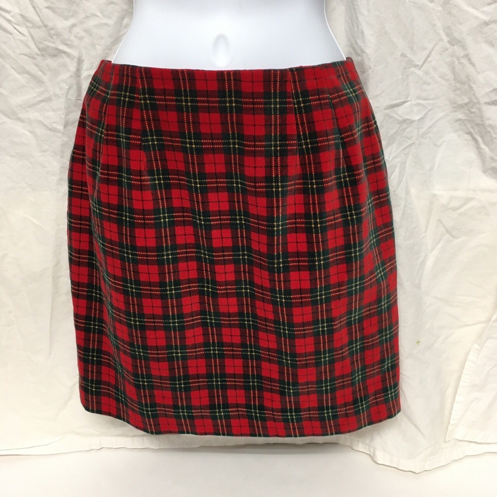 Talbots Plaid Velvet Skirt, size 4